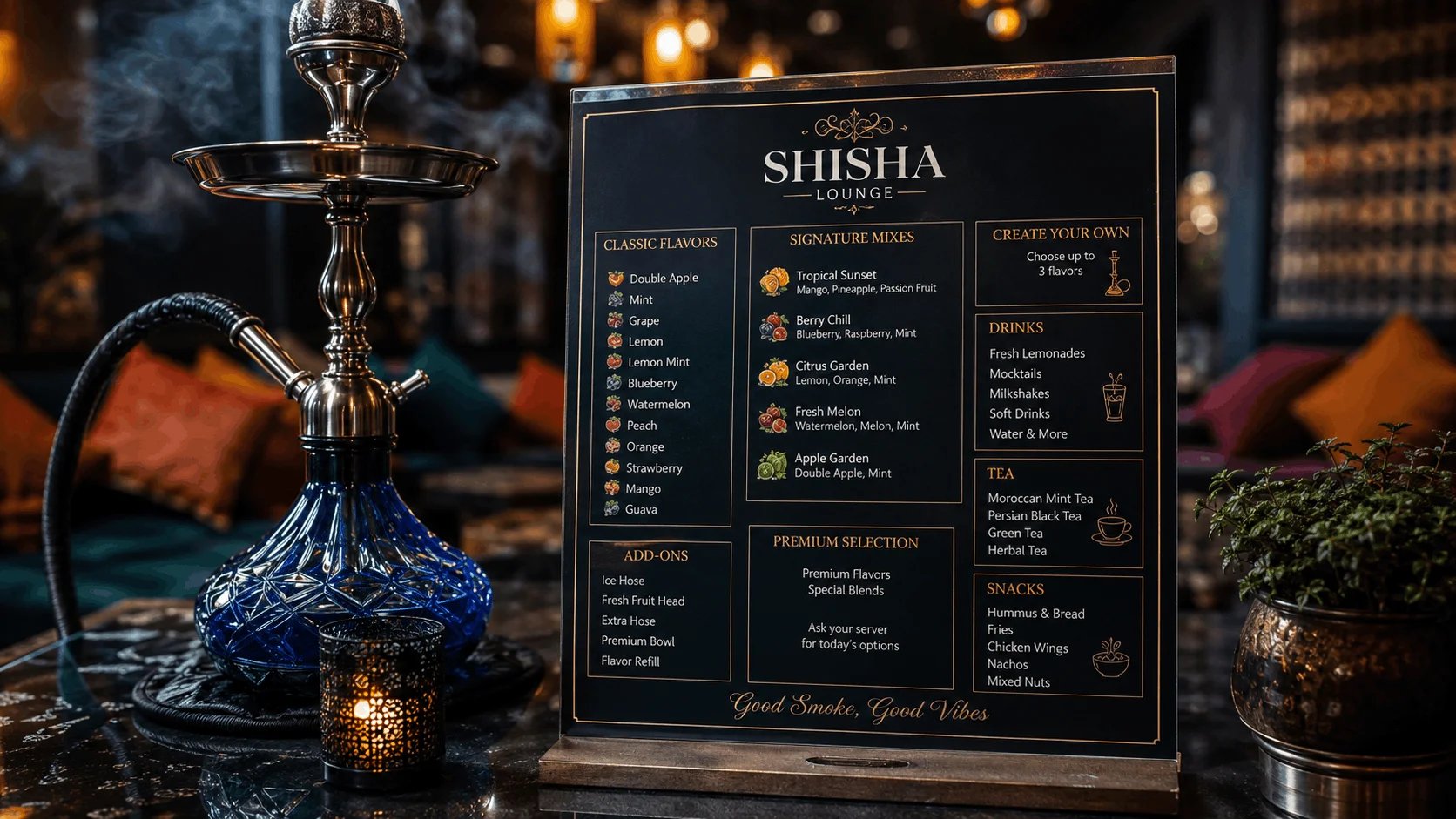 Shisha Menu Ideas: How to Build a Better Hookah Lounge Menu